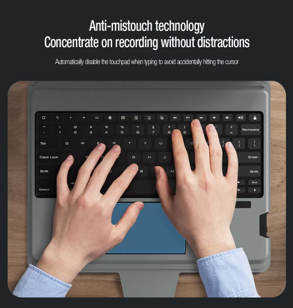 Apple iPad Pro 12.9 (2022) maciņš melns NILLKIN BUMPER COMBO KEYBOARD (BACKLIT VERSION)