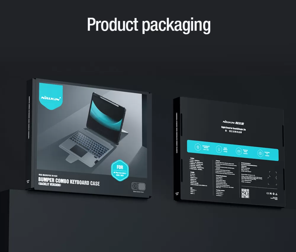 Apple iPad Pro 12.9 (2022) maciņš melns NILLKIN BUMPER COMBO KEYBOARD (BACKLIT VERSION)
