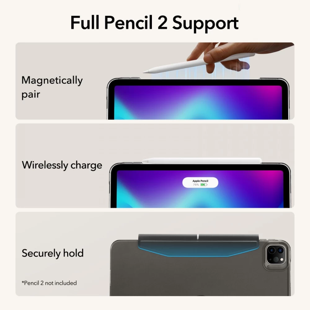 Apple iPad Pro 12.9 (2022) maciņš pelēks ESR ASCEND TRIFOLD