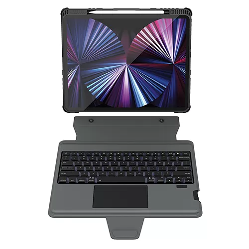 Apple iPad Pro 12.9 (2022) maciņš melns NILLKIN BUMPER COMBO KEYBOARD (BACKLIT VERSION)