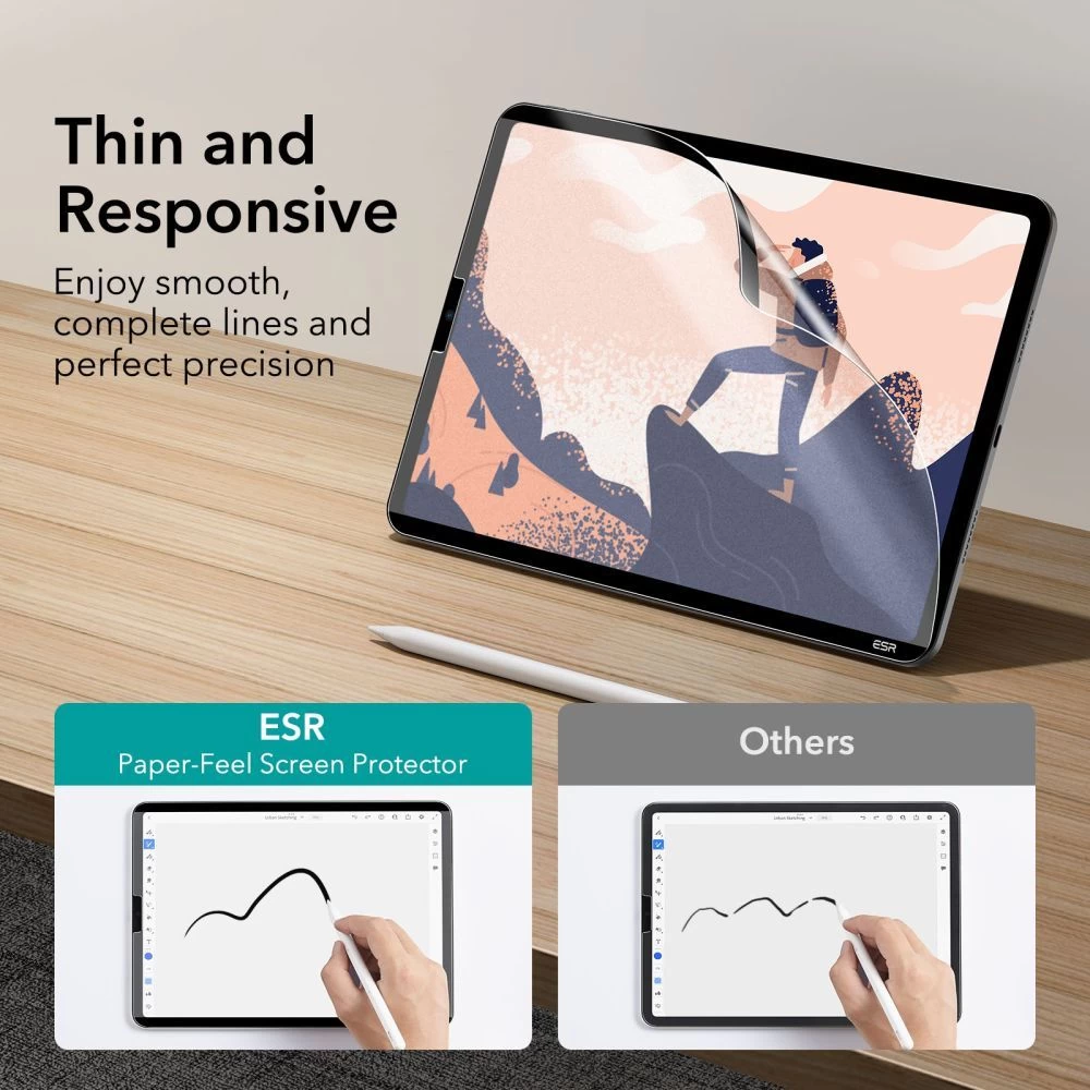 Apple iPad Pro 11 (2022) защитное стекло для планшета  ESR PAPER FEEL MAGNETIC