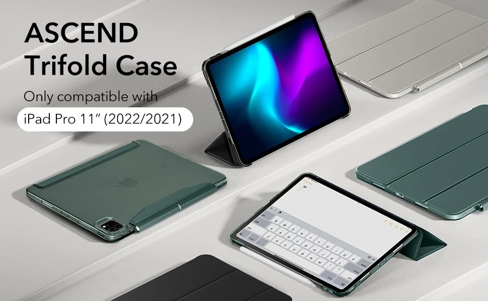 Apple iPad Pro 11 (2022) maciņš melns ESR ASCEND TRIFOLD