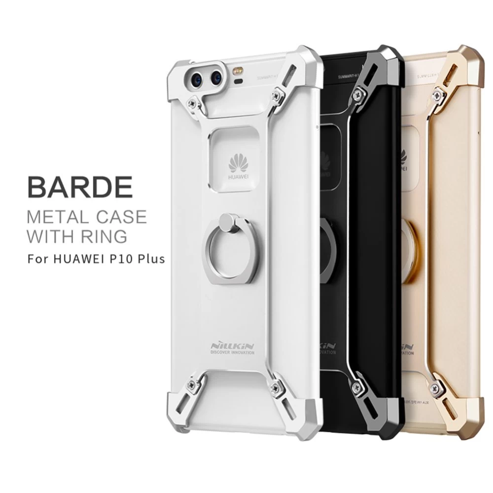 Huawei P10 Plus dėklas sidabrinis Barde Metal  with Ring