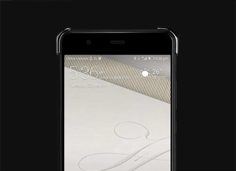 Huawei P10 Plus dėklas sidabrinis Barde Metal  with Ring
