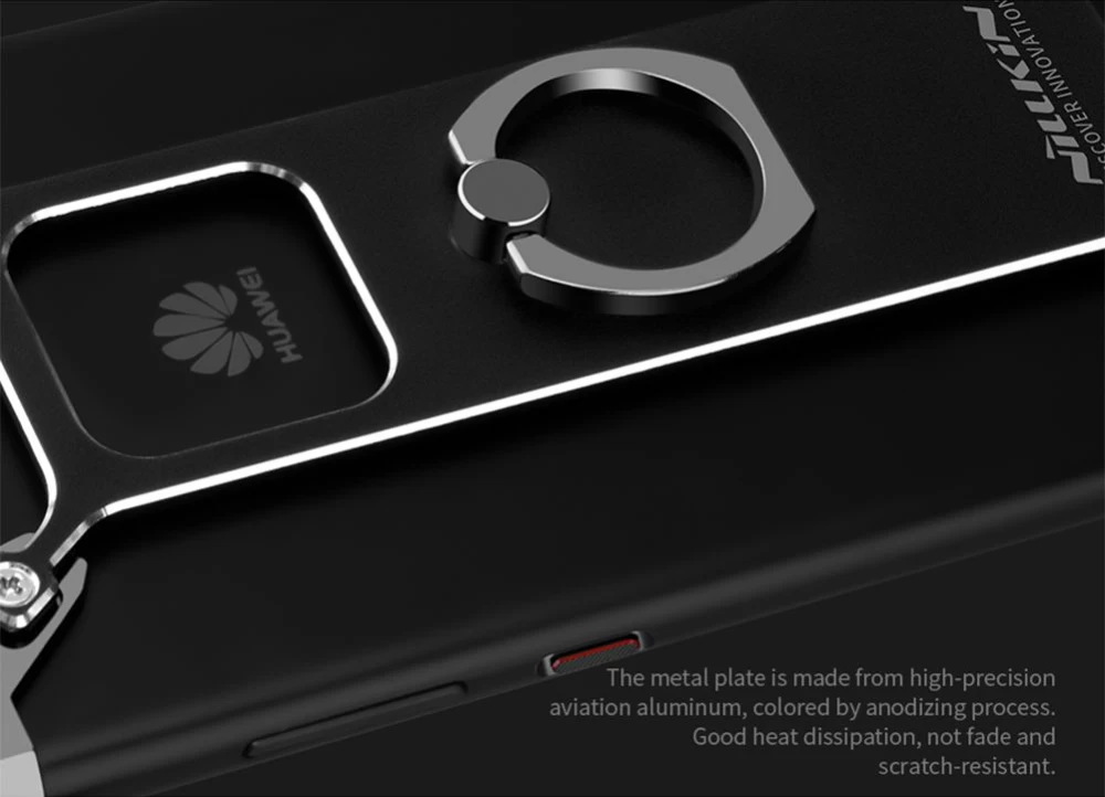 Huawei P10 Plus dėklas sidabrinis Barde Metal  with Ring