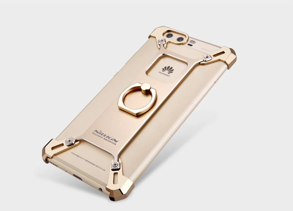 Huawei P10 Plus dėklas sidabrinis Barde Metal  with Ring