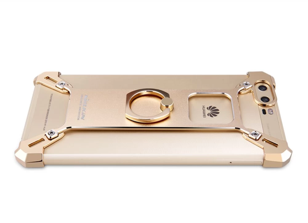 Huawei P10 Plus dėklas sidabrinis Barde Metal  with Ring