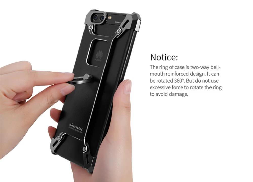 Huawei P10 Plus dėklas auksinis Barde Metal  with Ring