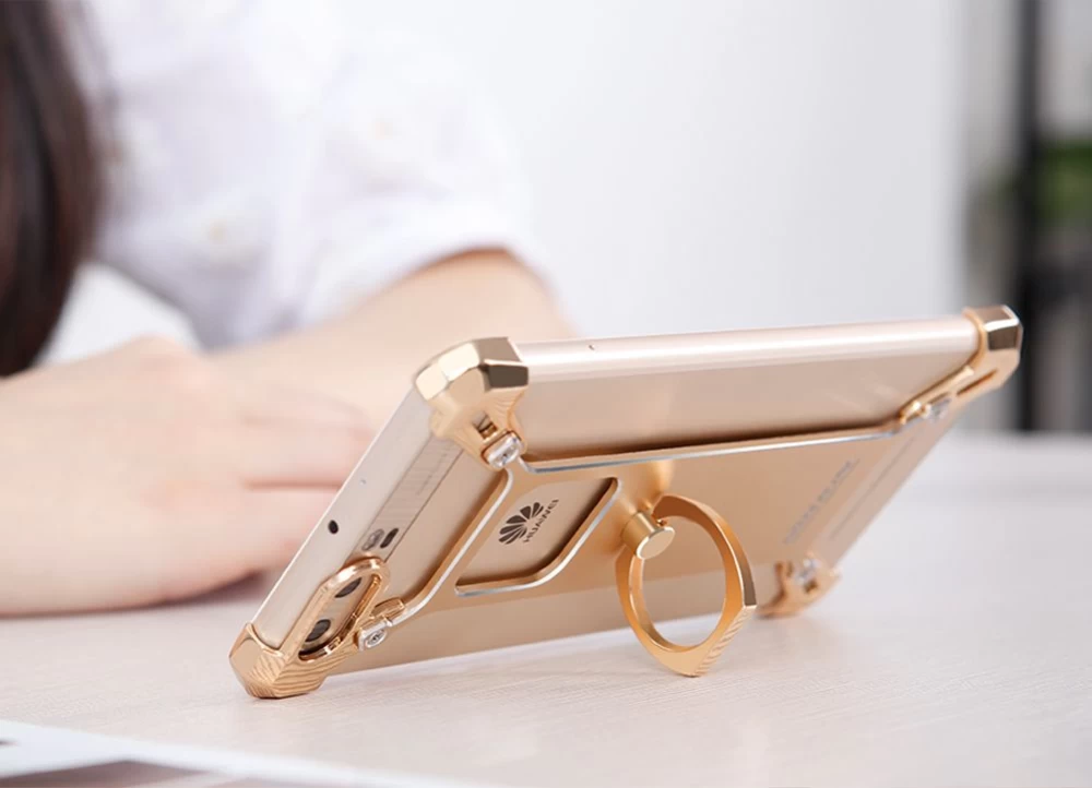 Huawei P10 Plus dėklas auksinis Barde Metal  with Ring