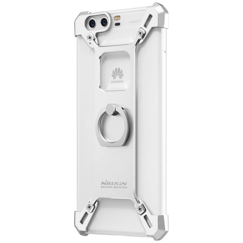 Huawei P10 Plus dėklas sidabrinis Barde Metal  with Ring