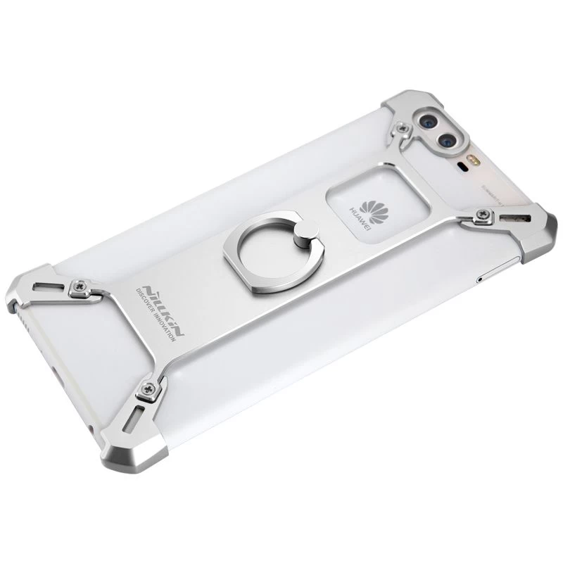 Huawei P10 Plus dėklas sidabrinis Barde Metal  with Ring