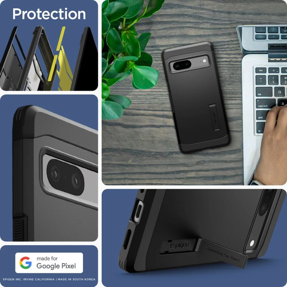 Google Pixel 7 suojakuori musta SPIGEN TOUGH ARMOR