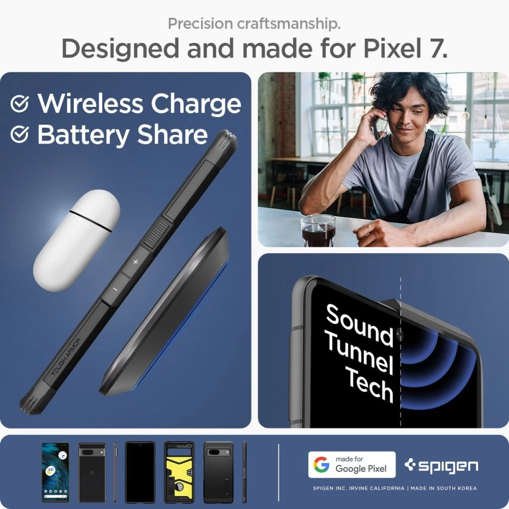Google Pixel 7 suojakuori musta SPIGEN TOUGH ARMOR