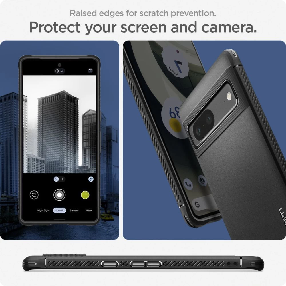 Google Pixel 7 dėklas Juoda SPIGEN RUGGED ARMOR