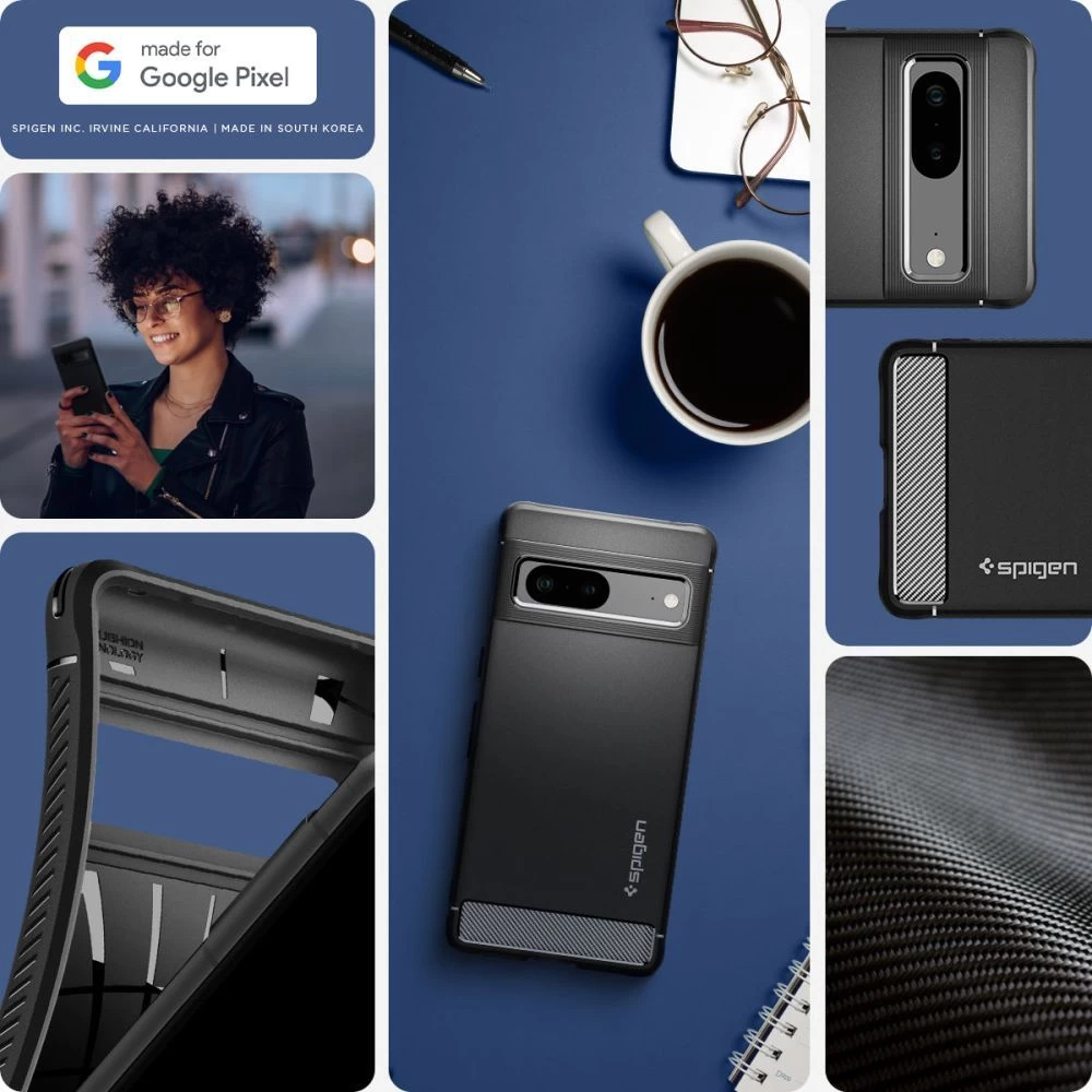Google Pixel 7 dėklas Juoda SPIGEN RUGGED ARMOR
