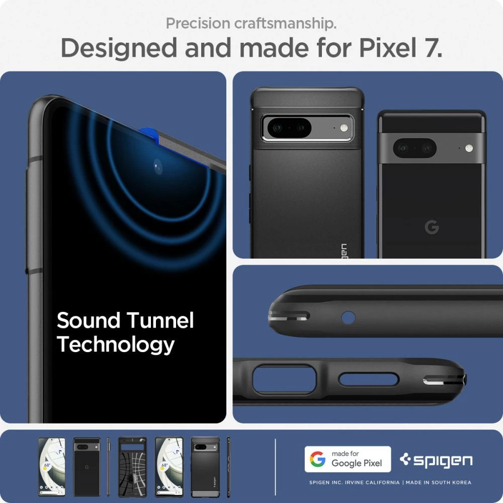 Google Pixel 7 dėklas Juoda SPIGEN RUGGED ARMOR