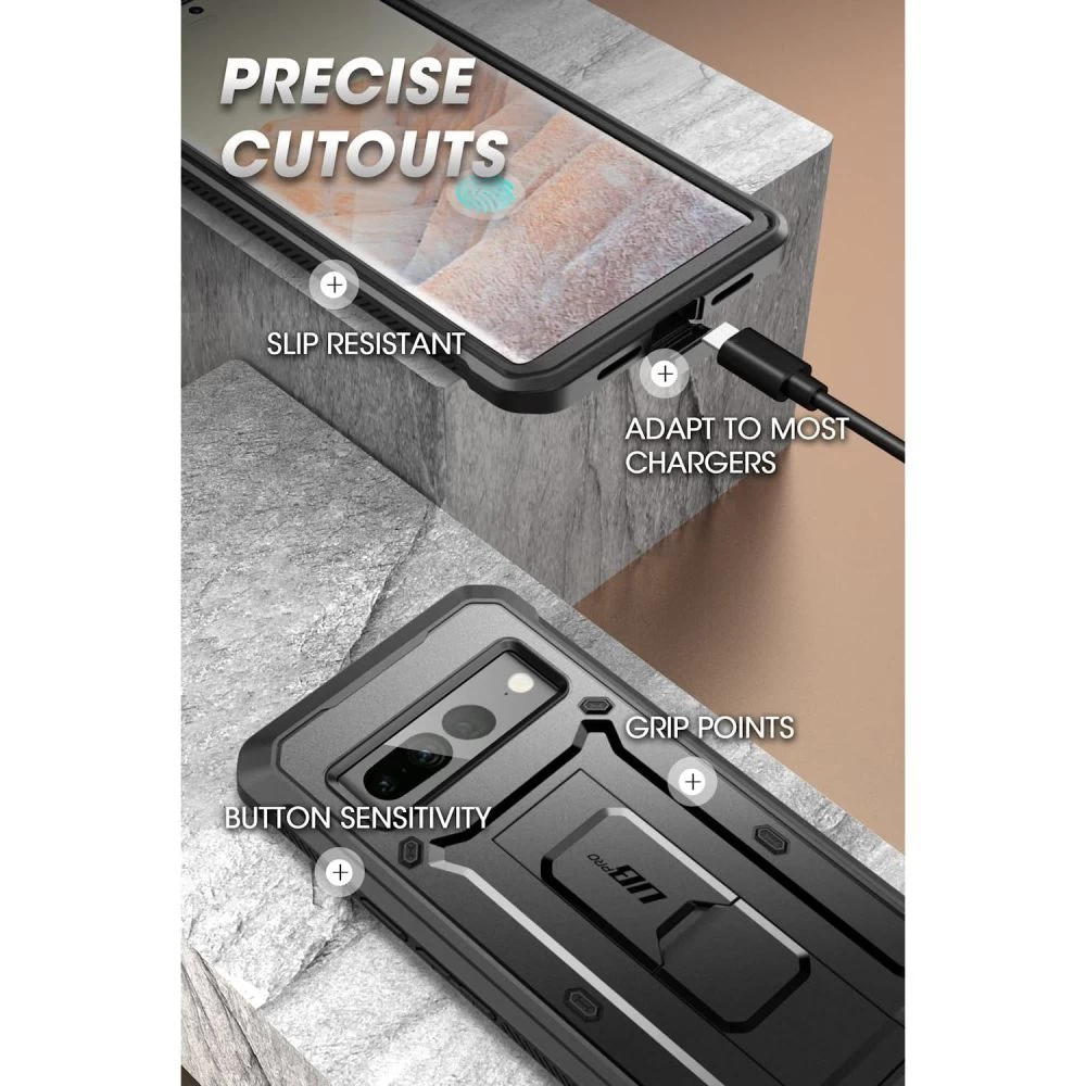 Google Pixel 7 Pro vāciņš melns SUPCASE UNICORN BEETLE PRO