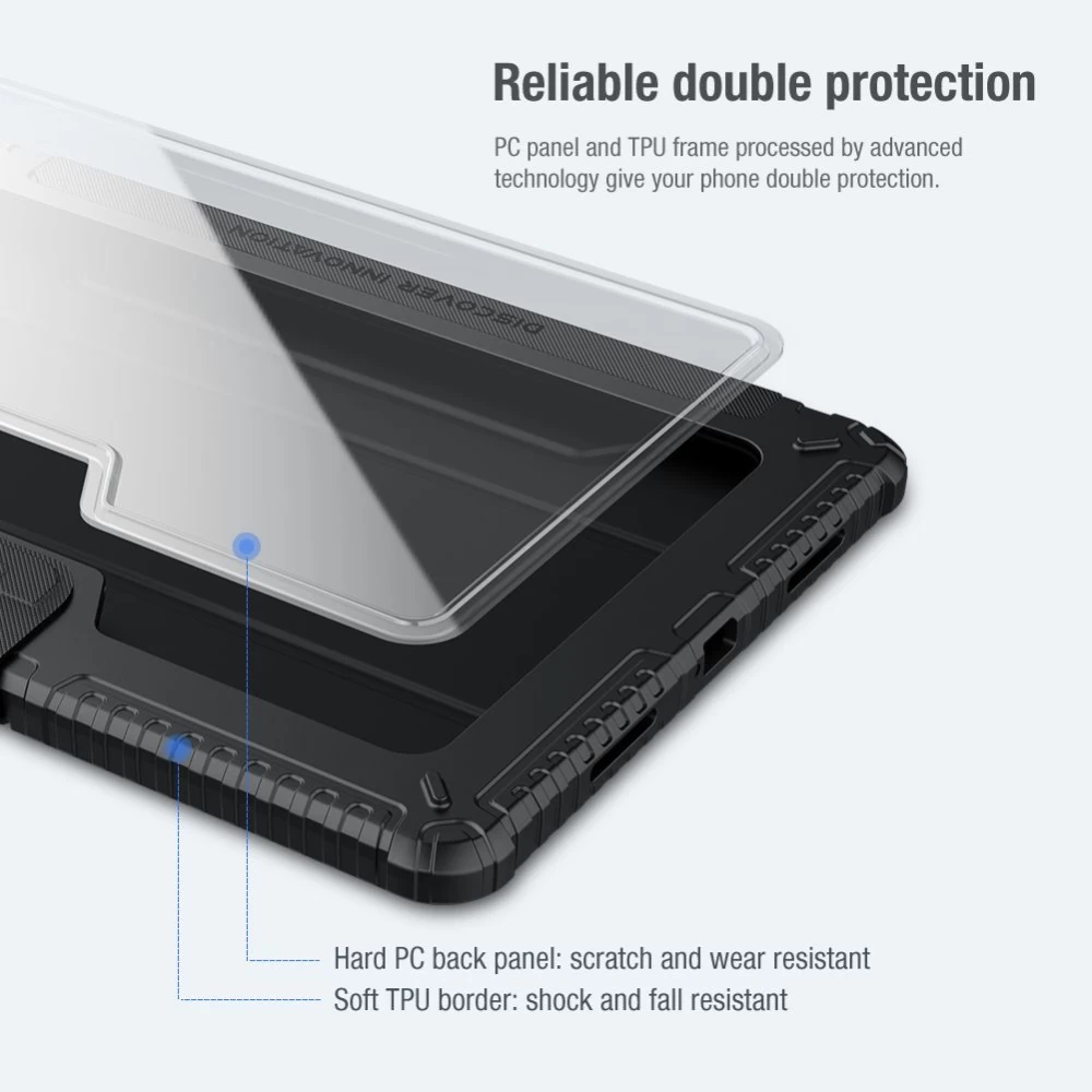 Xiaomi Pad 5 Pro 12.4 tablet skal, fodral blå NILLKIN BUMPER LEATHER PRO
