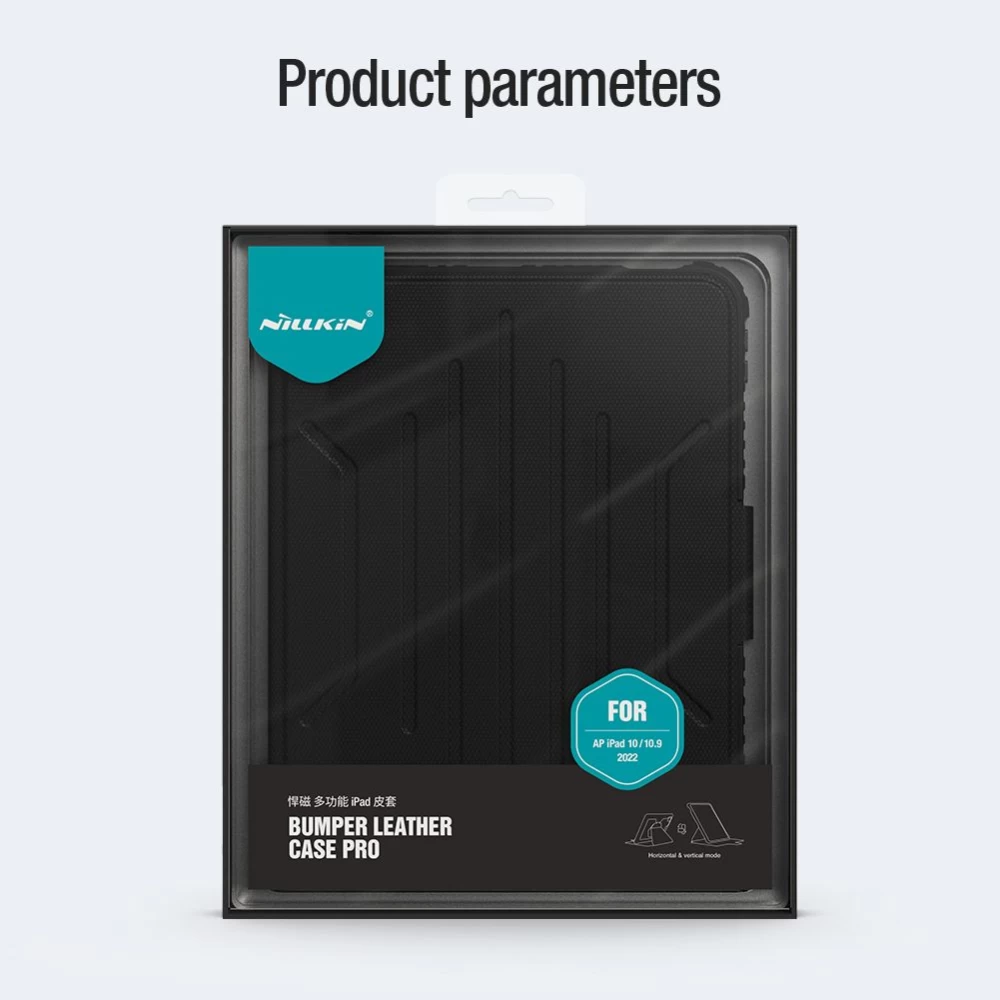 Apple iPad 10.9 10th Gen (2022) tablet suojakuori, suojakotelo musta NILLKIN Bumper SnapSafe
