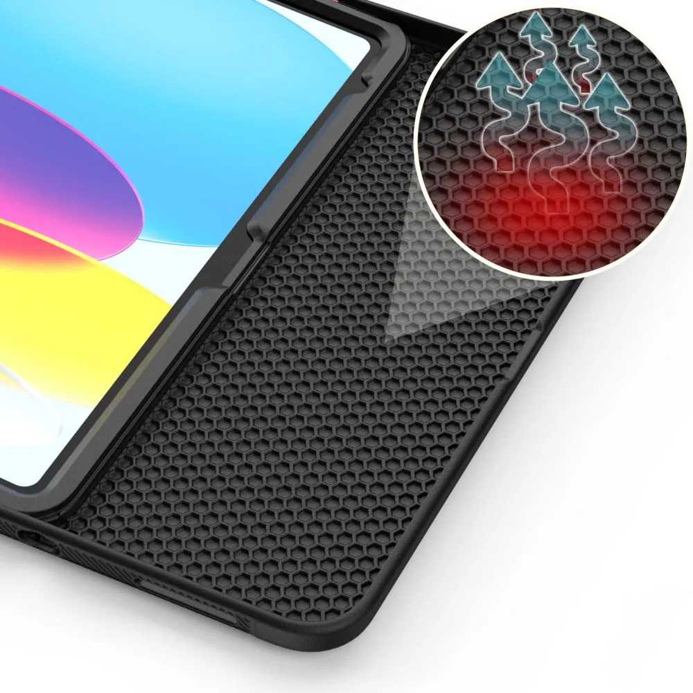 Apple iPad 10.9 10th Gen (2022) tablet suojakuori, suojakotelo musta TECH-PROTECT SC PEN ARMOR