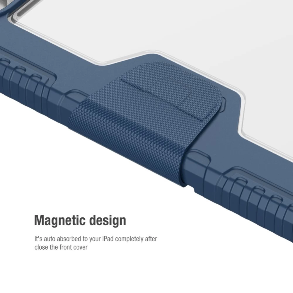 Apple iPad 10.9 10th Gen (2022) tablet suojakuori, suojakotelo harmaa NILLKIN BUMPER LEATHER PRO