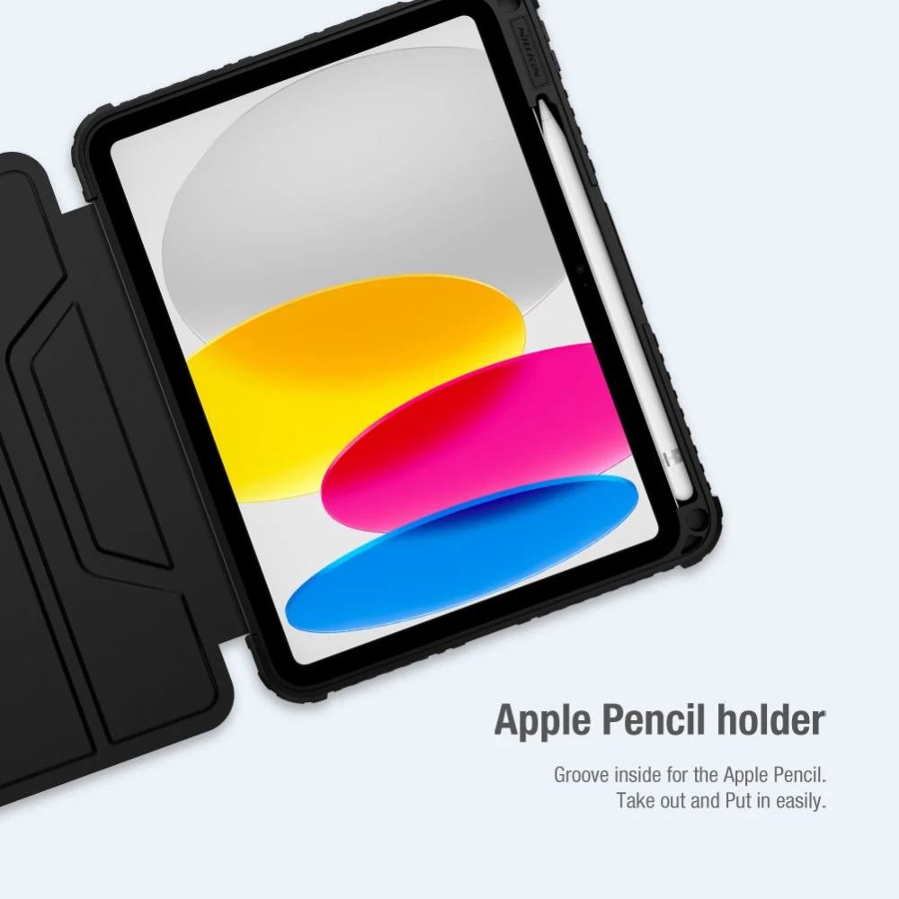 Apple iPad 10.9 10th Gen (2022) tablet suojakuori, suojakotelo harmaa NILLKIN BUMPER LEATHER PRO