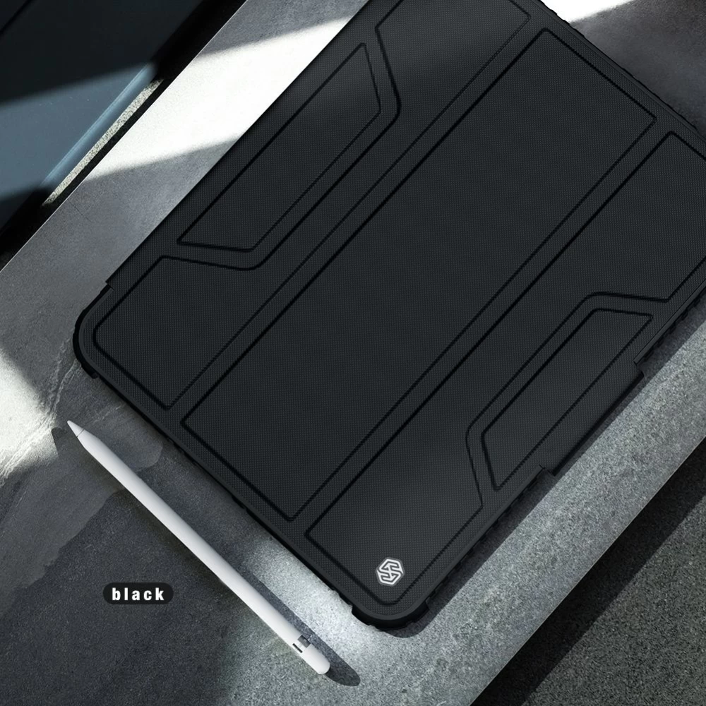 Apple iPad 10.9 10th Gen (2022) tablet suojakuori, suojakotelo harmaa NILLKIN BUMPER LEATHER PRO