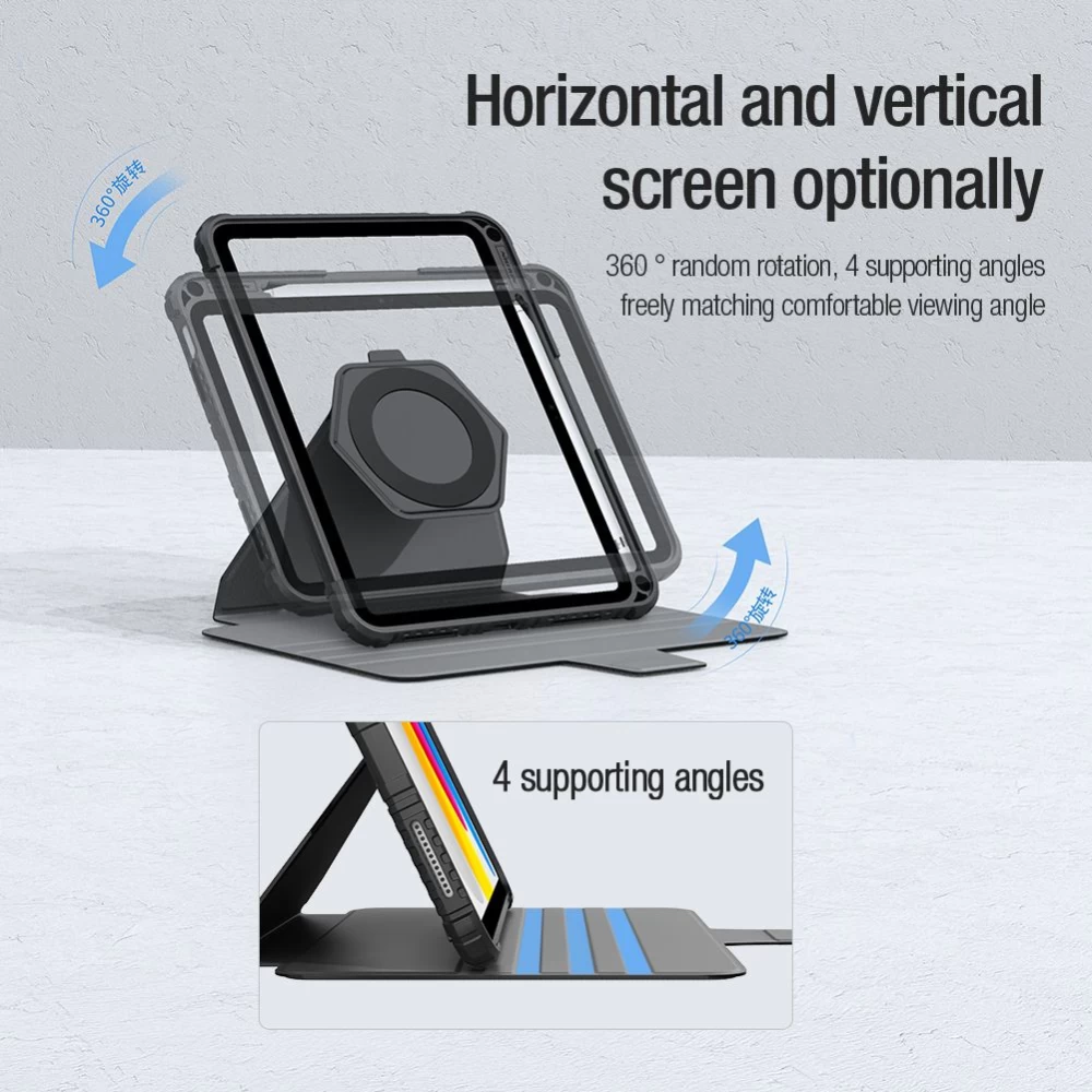 Apple iPad 10.9 10th Gen (2022) tablet suojakuori, suojakotelo sininen NILLKIN Bumper SnapSafe