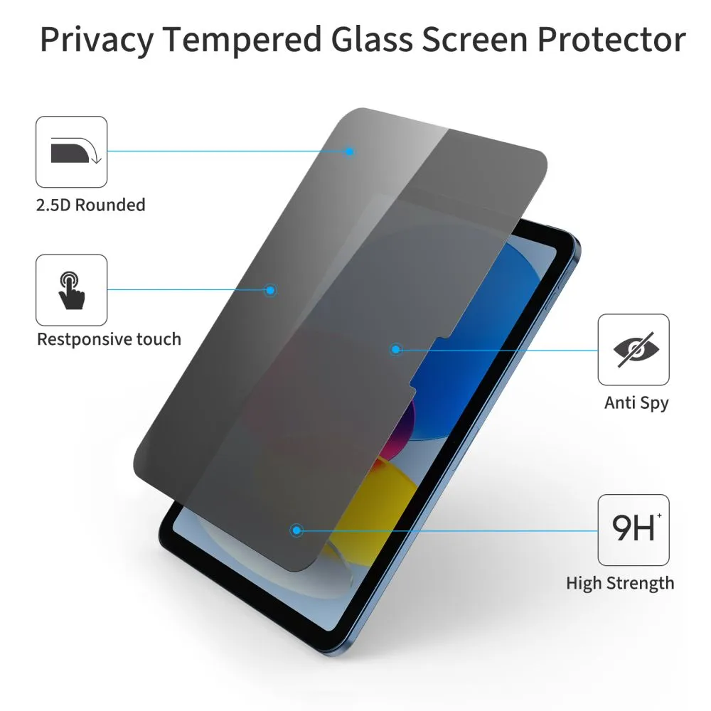 Apple iPad 10.9 10th Gen (2022) aizsargstikls  TECH-PROTECT GLASS SPY+ PRIVACY