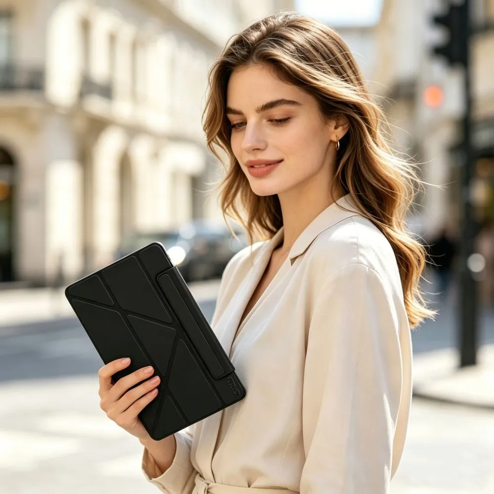 Apple iPad 10.9 10th Gen (2022) Planšetes maciņš melns TECH-PROTECT SC PEN ORIGAMI