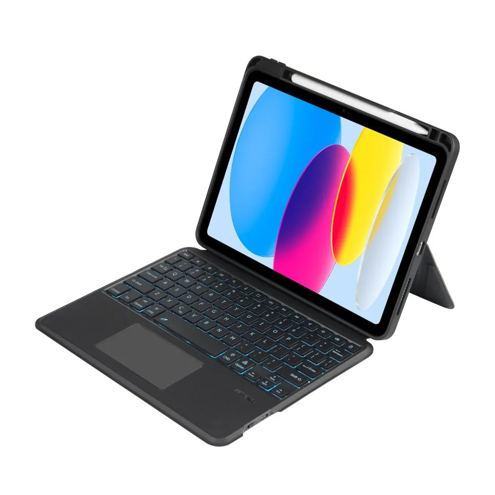 Apple iPad 10.9 10th Gen (2022) tablet suojakuori, suojakotelo musta TECH-PROTECT SCMAG PEN + KEYBOARD