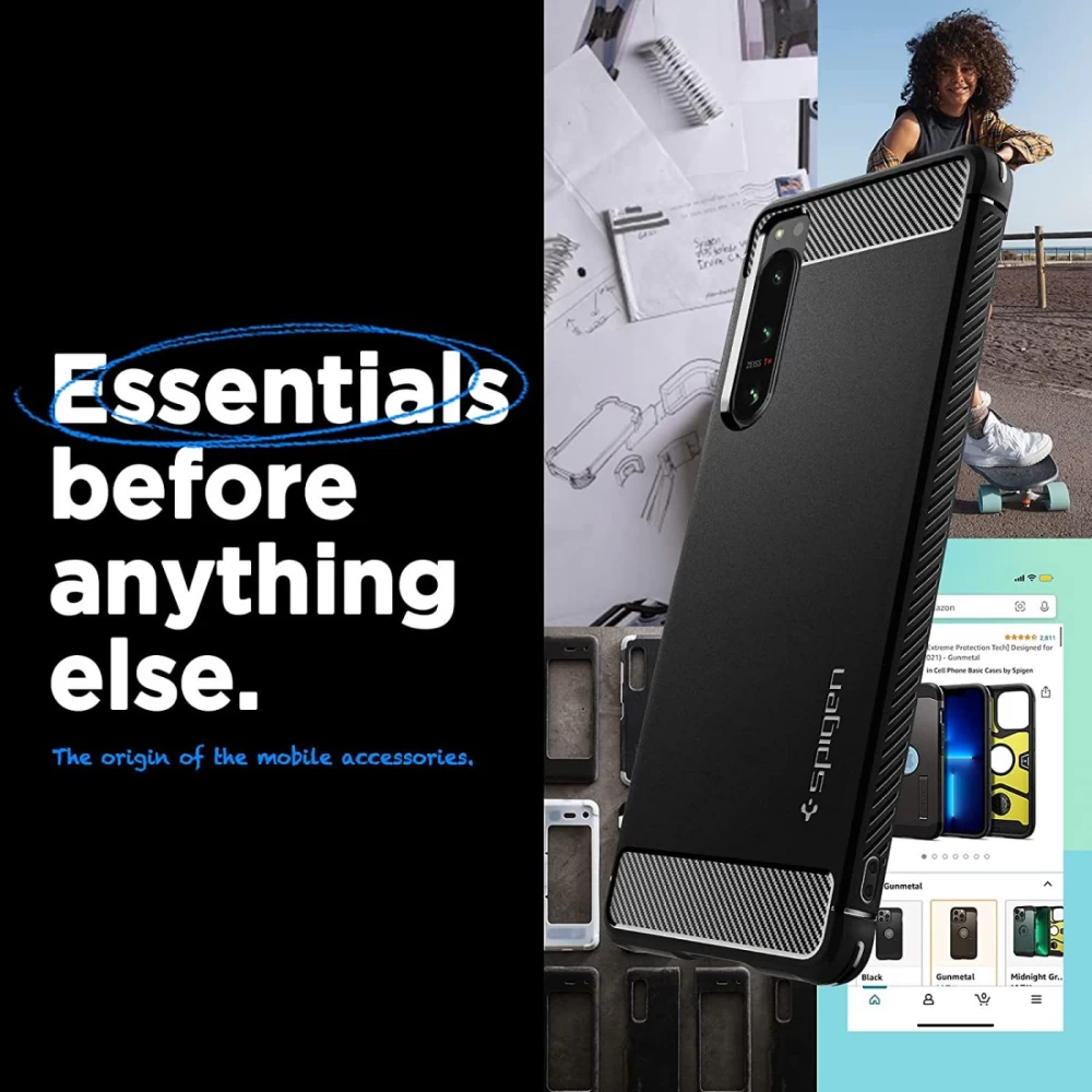Sony Xperia 5 IV vāciņš melns SPIGEN RUGGED ARMOR