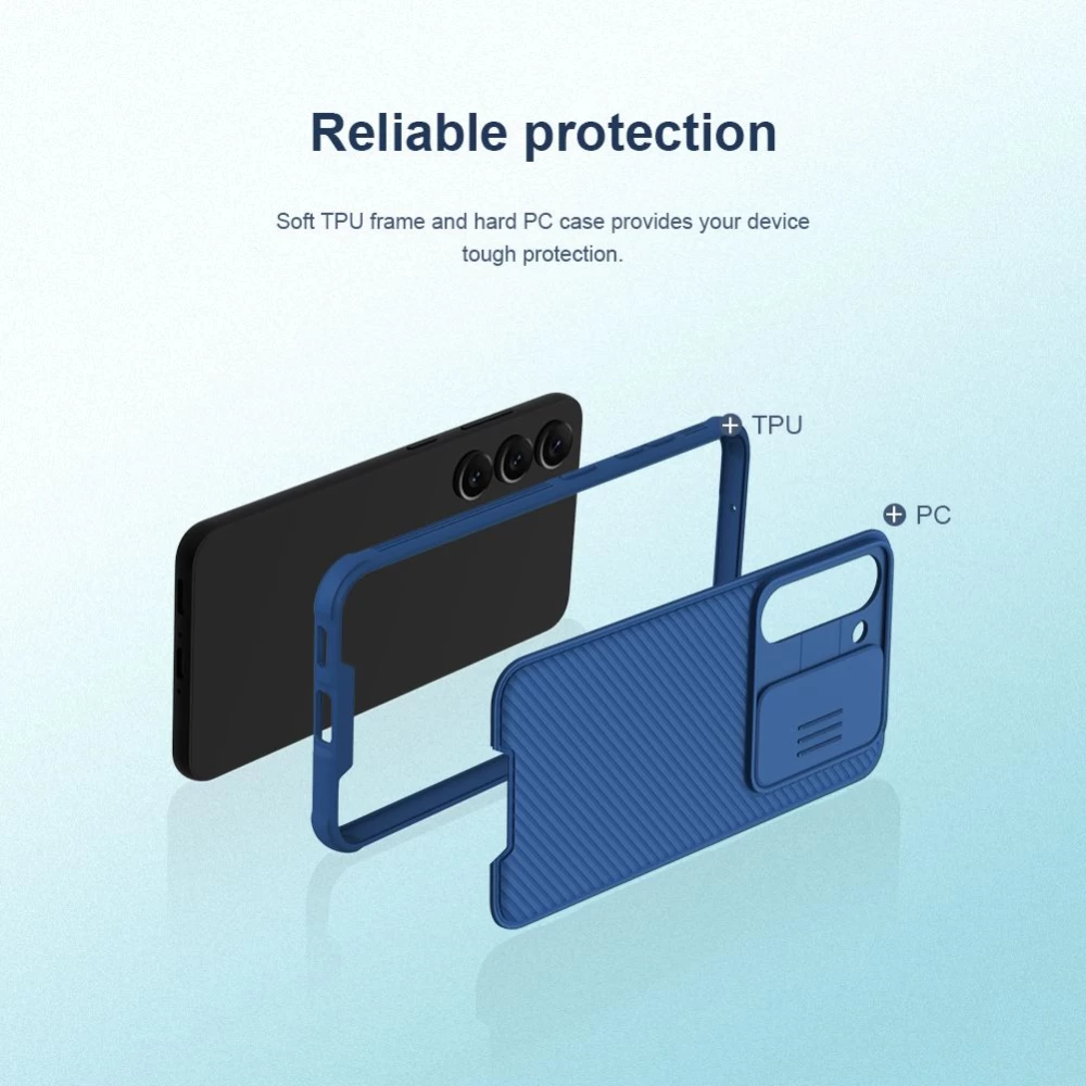 Samsung Galaxy S23 skal blå NILLKIN CAMSHIELD PRO