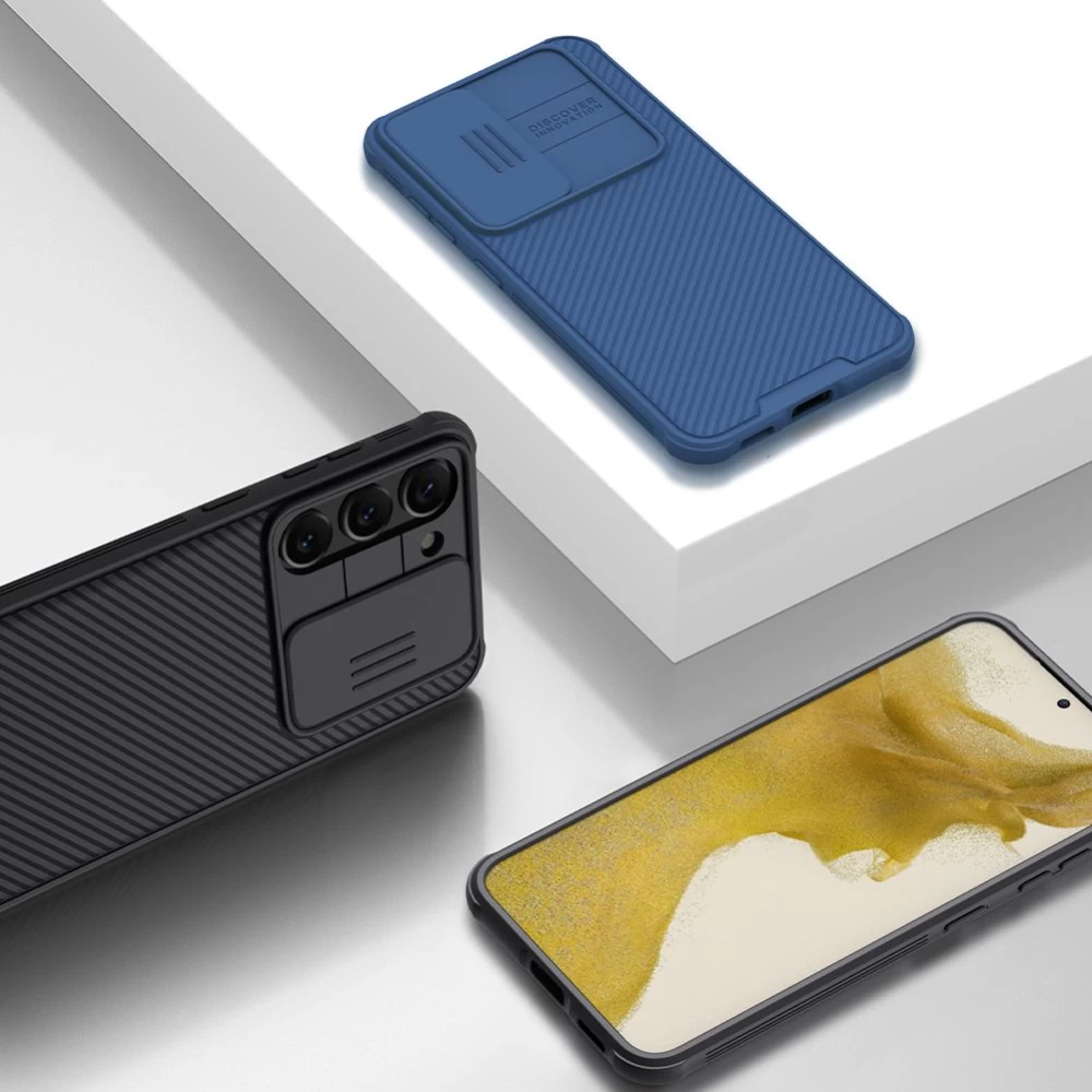 Samsung Galaxy S23 skal blå NILLKIN CAMSHIELD PRO