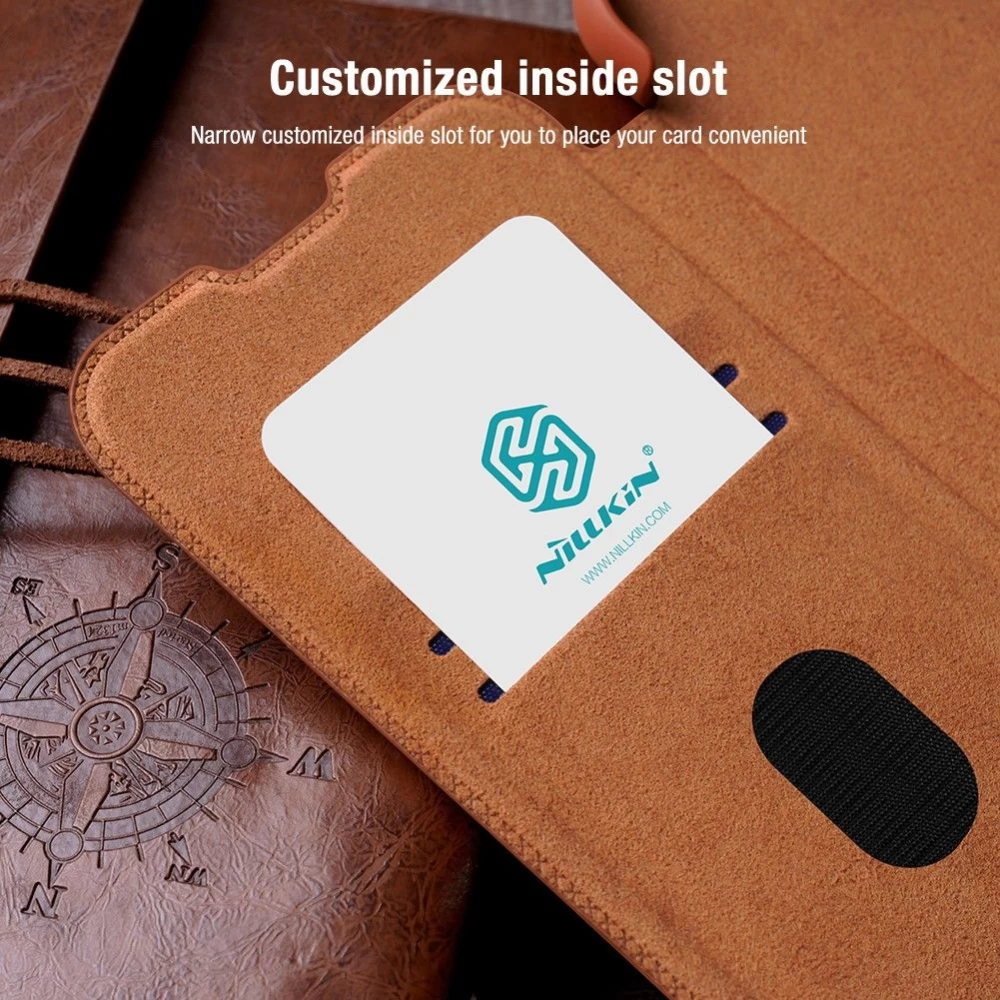 Samsung Galaxy S23 Plus case brown NILLKIN QIN PRO LEATHER