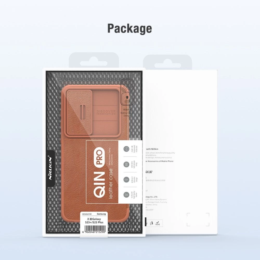 Samsung Galaxy S23 Plus case brown NILLKIN QIN PRO LEATHER