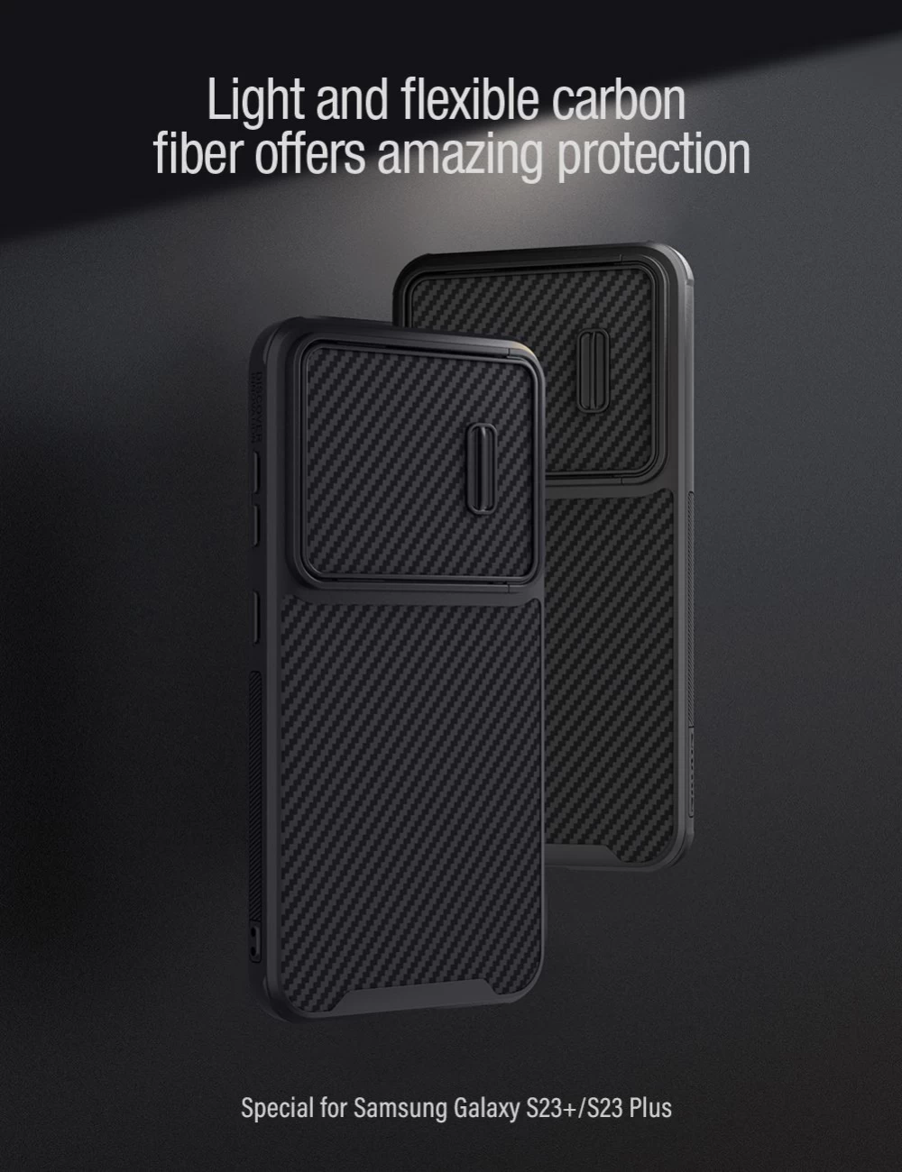 Samsung Galaxy S23 Plus case black NILLKIN SYNTHETIC FIBER S