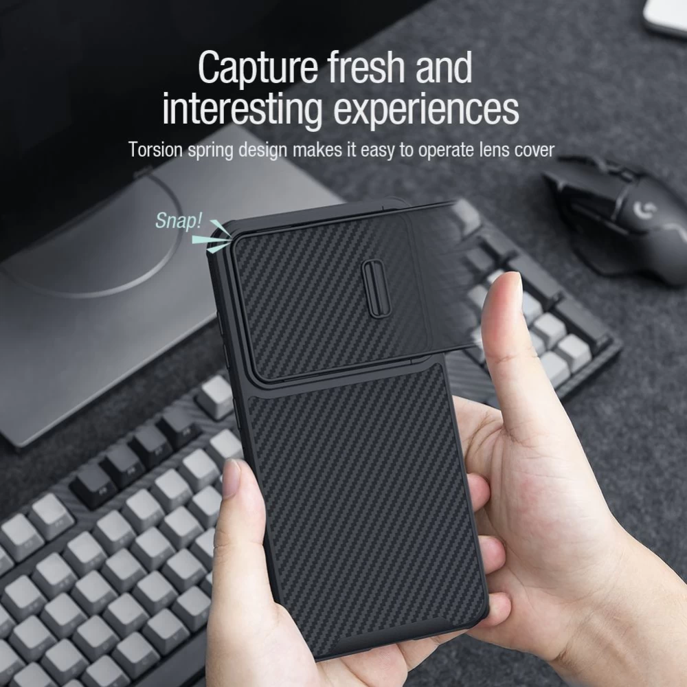Samsung Galaxy S23 Plus case black NILLKIN SYNTHETIC FIBER S