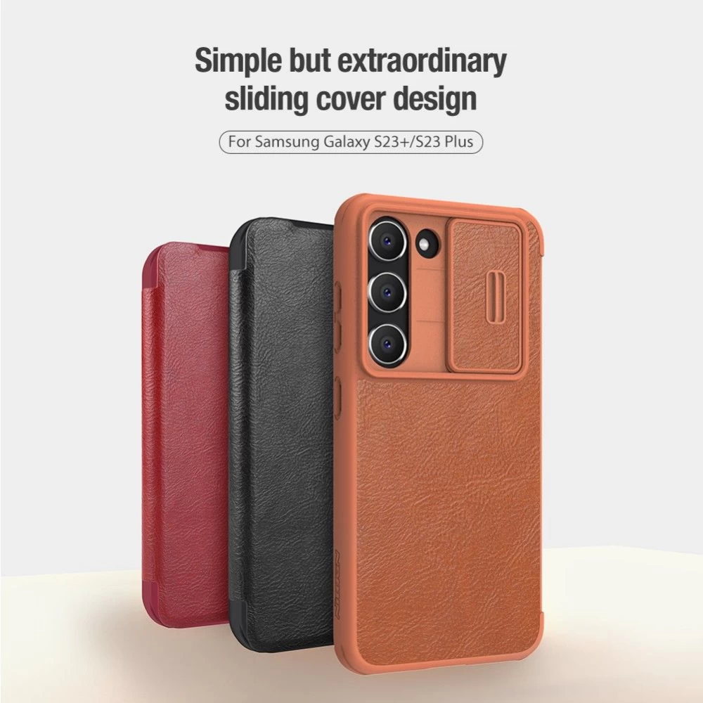 Samsung Galaxy S23 Plus case black NILLKIN QIN PRO LEATHER
