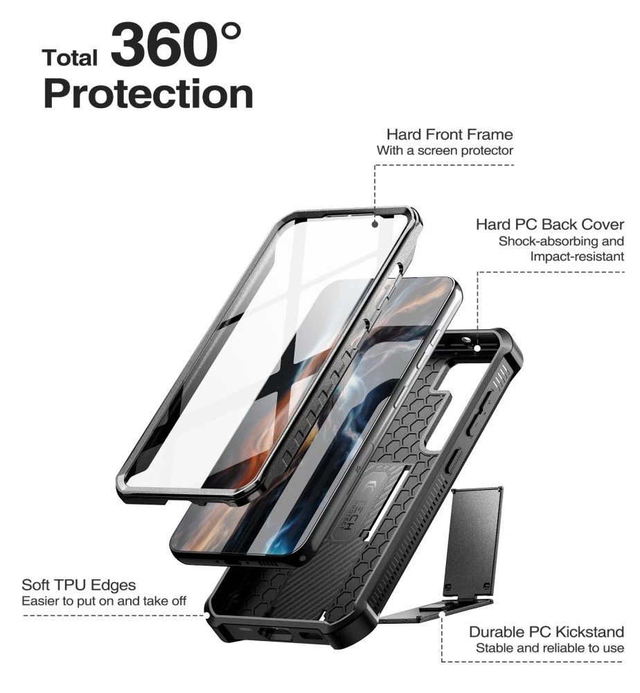 Samsung Galaxy S23 Plus case black TECH-PROTECT KEVLAR PRO