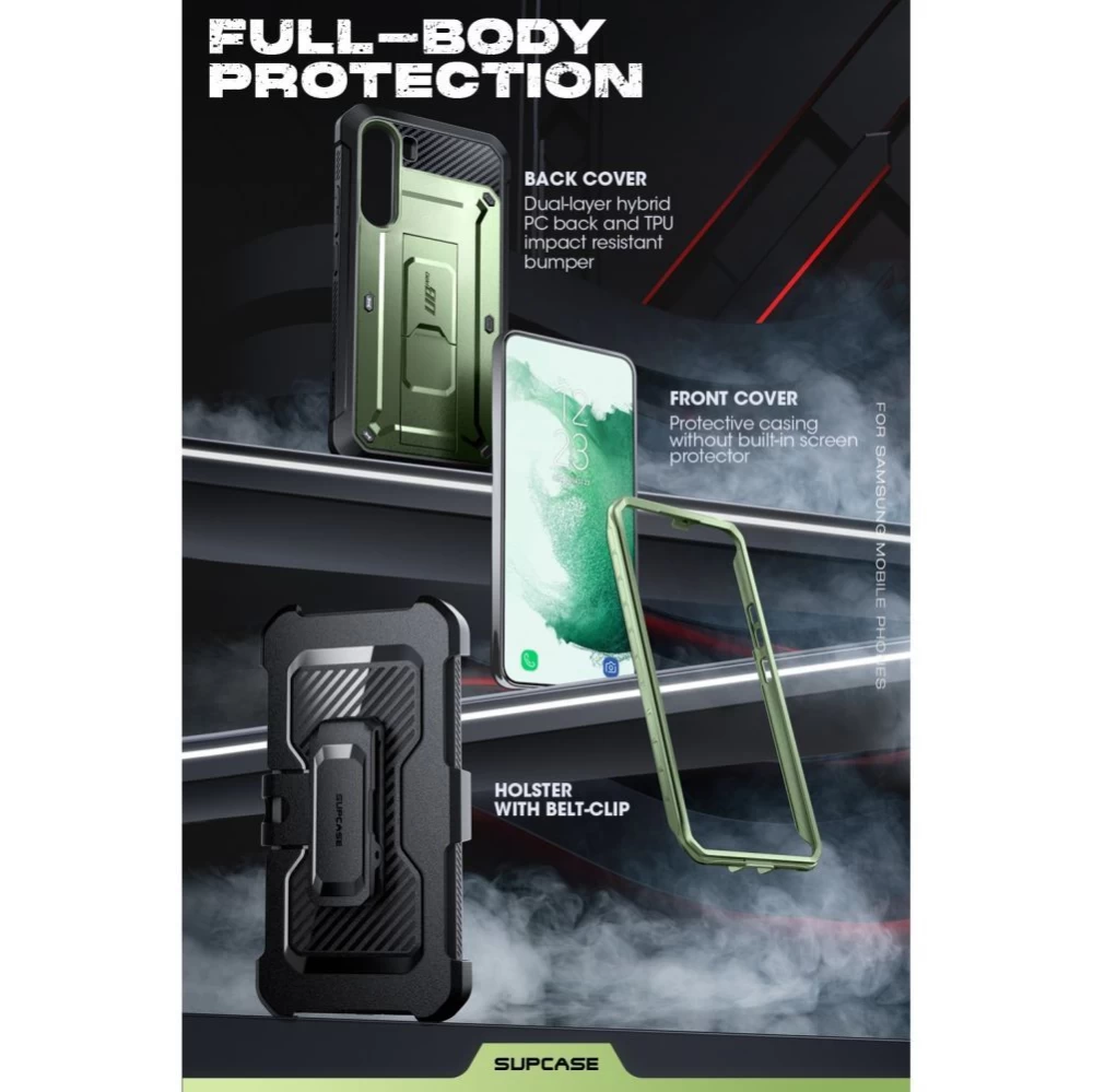 Samsung Galaxy S23 Plus case green SUPCASE UNICORN BEETLE PRO