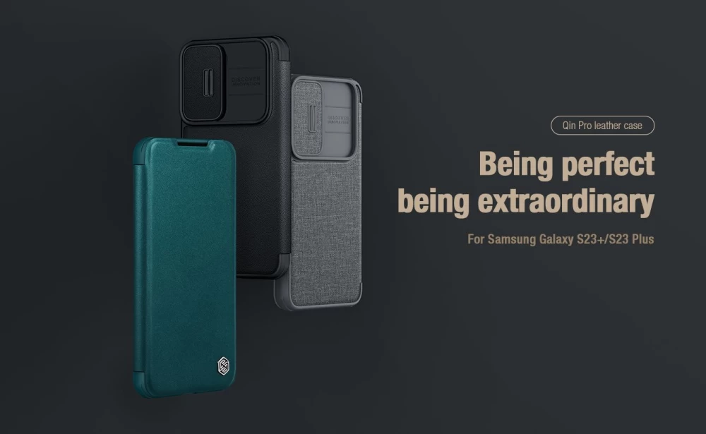 Samsung Galaxy S23 Plus case green NILLKIN QIN PRO LEATHER (PLAIN)