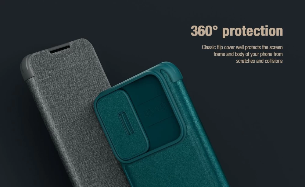 Samsung Galaxy S23 Plus case blue NILLKIN QIN PRO LEATHER (CLOTH)