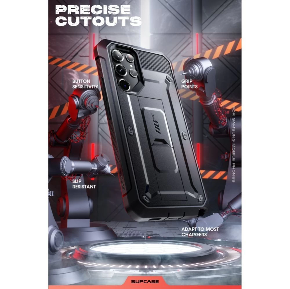 Samsung Galaxy S23 Ultra vāciņš melns SUPCASE UNICORN BEETLE PRO