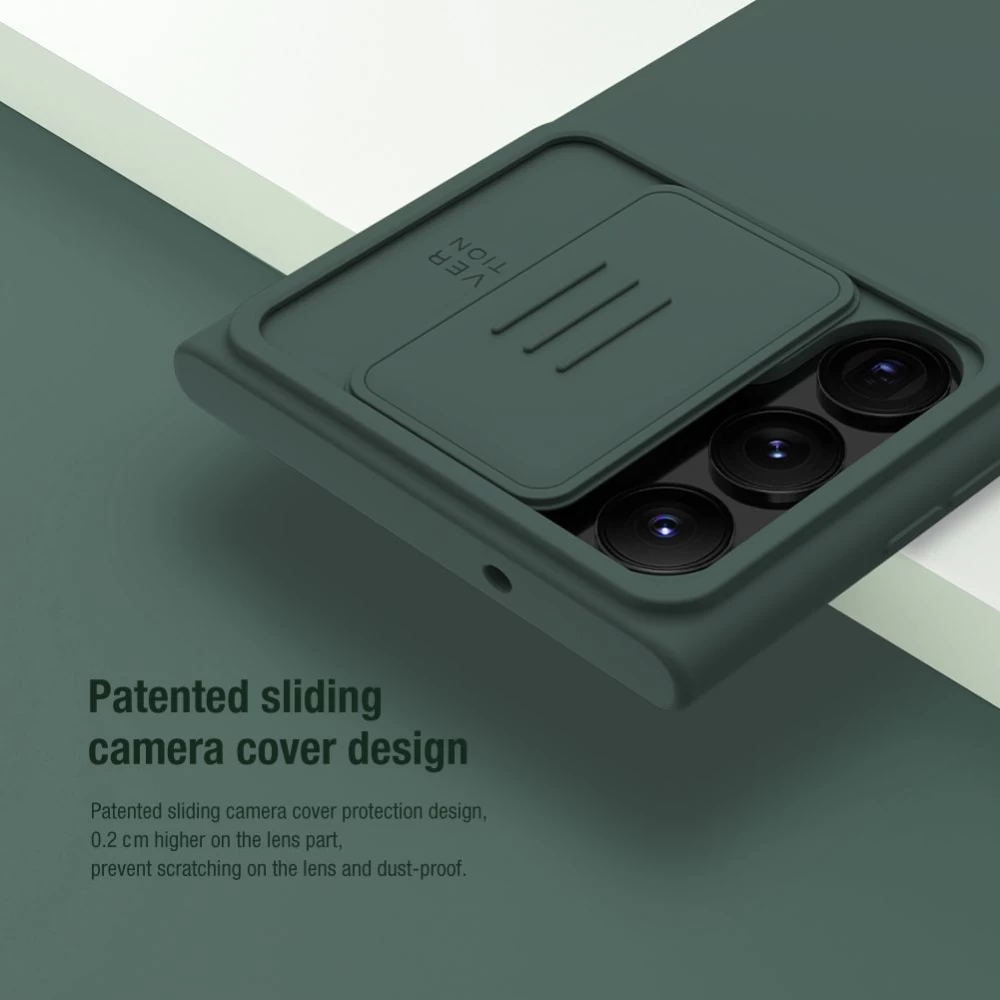 Samsung Galaxy S23 Ultra vāciņš pelēks NILLKIN CAMSHIELD SILKY SILICONE