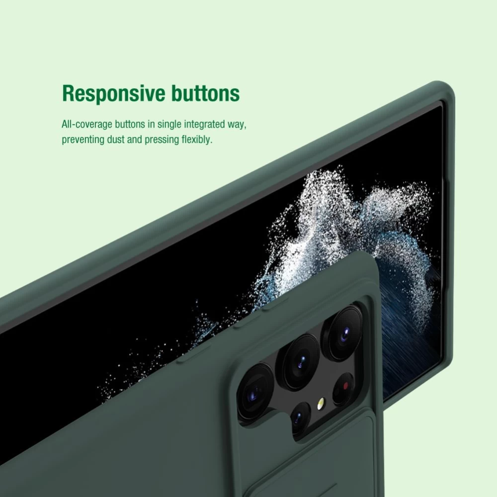 Samsung Galaxy S23 Ultra vāciņš pelēks NILLKIN CAMSHIELD SILKY SILICONE