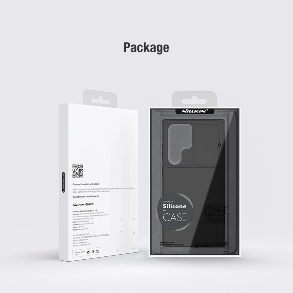 Samsung Galaxy S23 Ultra vāciņš pelēks NILLKIN CAMSHIELD SILKY SILICONE
