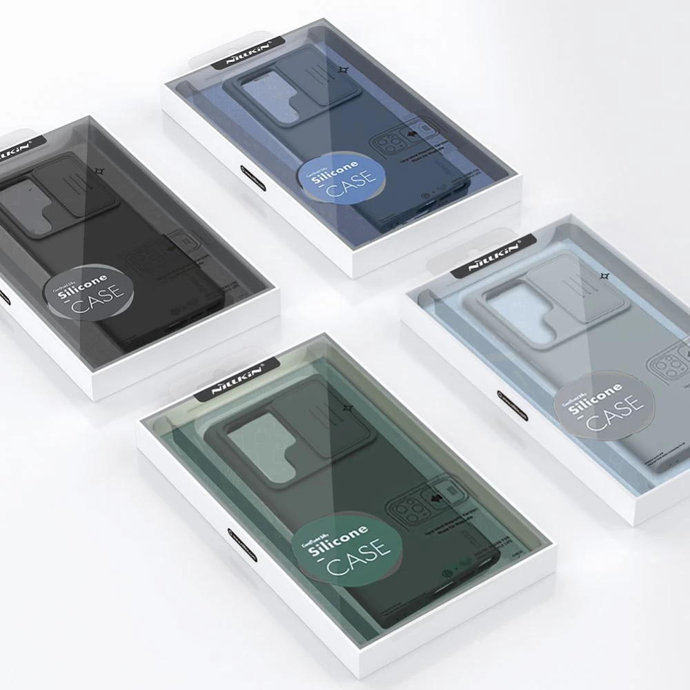 Samsung Galaxy S23 Ultra vāciņš pelēks NILLKIN CAMSHIELD SILKY SILICONE