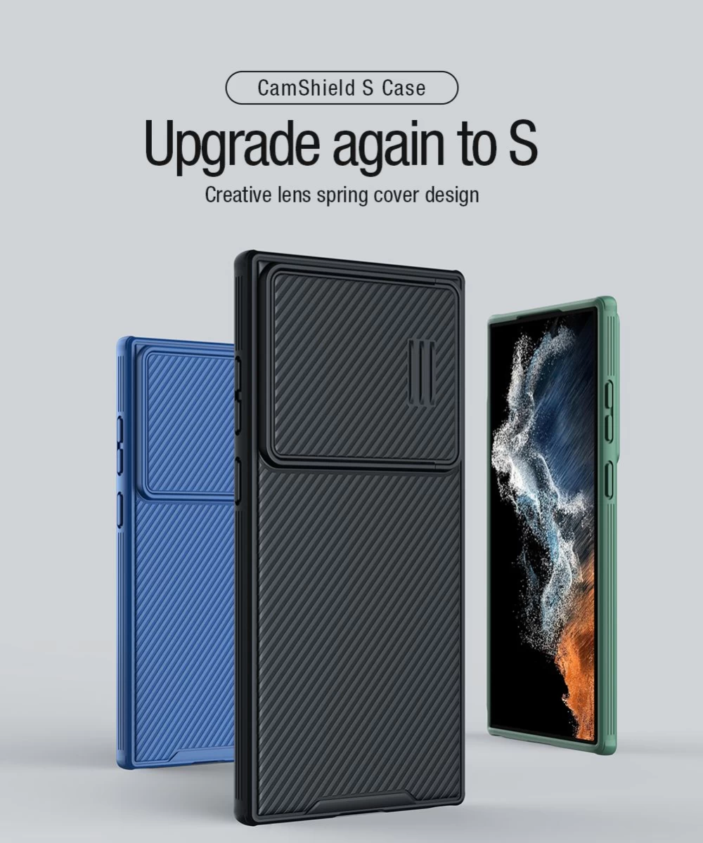 Samsung Galaxy S23 Ultra vāciņš zils NILLKIN CAMSHIELD S