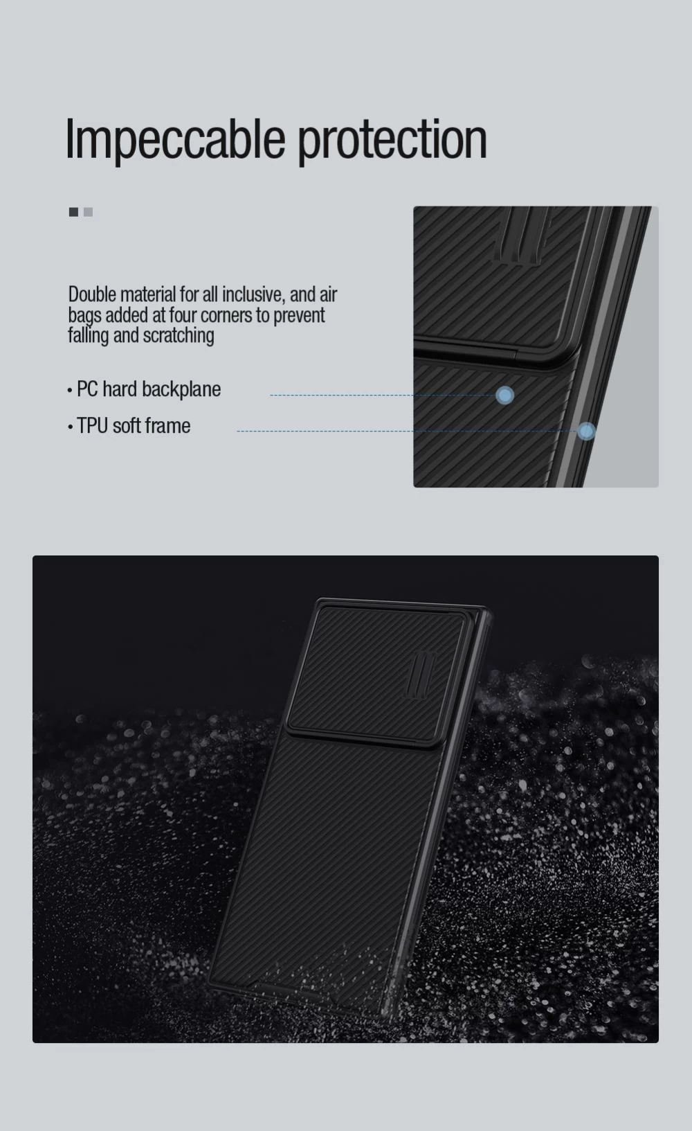 Samsung Galaxy S23 Ultra vāciņš zils NILLKIN CAMSHIELD S